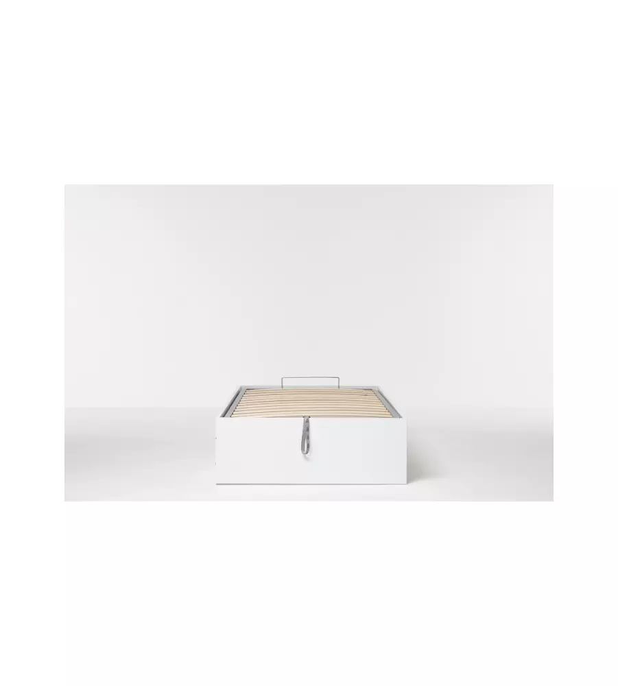 Letto singolo "bed box" bianco con rete e contenitore, 90x190 cm